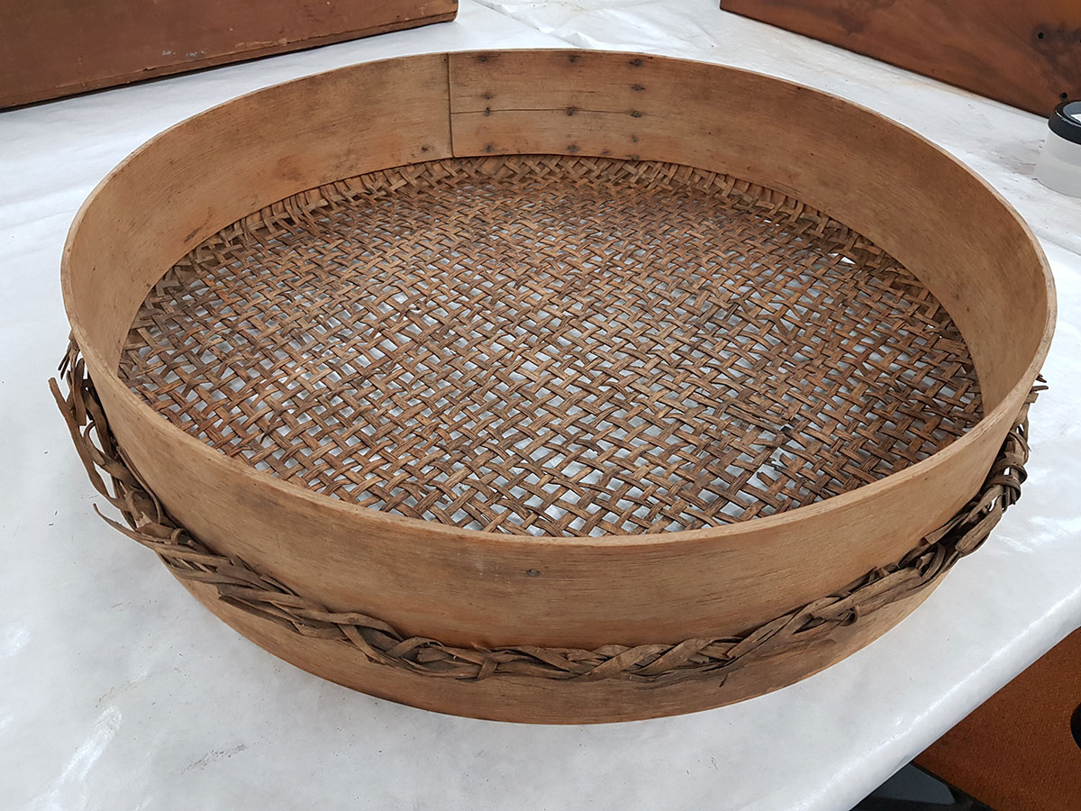 The grain sieve after cleaning and all pieces were reassembled.