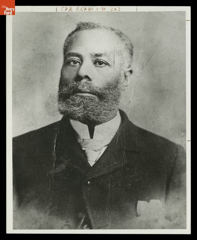 Portrait of Elijah McCoy, circa 1895 Portrait of man with beard and mustache wearing suit