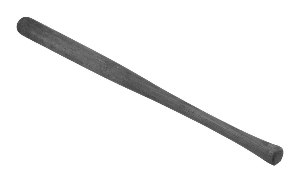 Baseball Bat, Used by Harry B. Mosley, circa 1920 Black-and-white image of wooden baseball bat