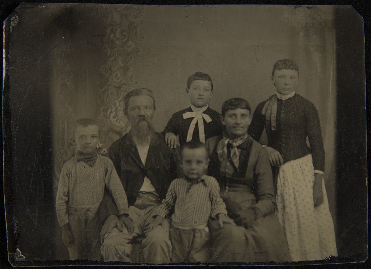 George Koohns' Family Portrait, Union Township, Perry County, Indiana, circa 1890 Group of people sitting and standing, posed for a portrait