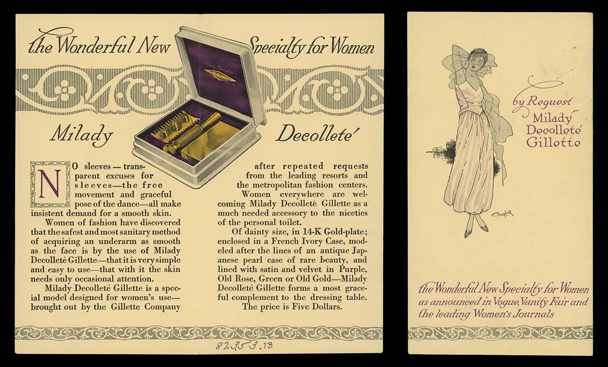 Trade Catalogue, By Request, Gillette Milady Décolleté (1915).